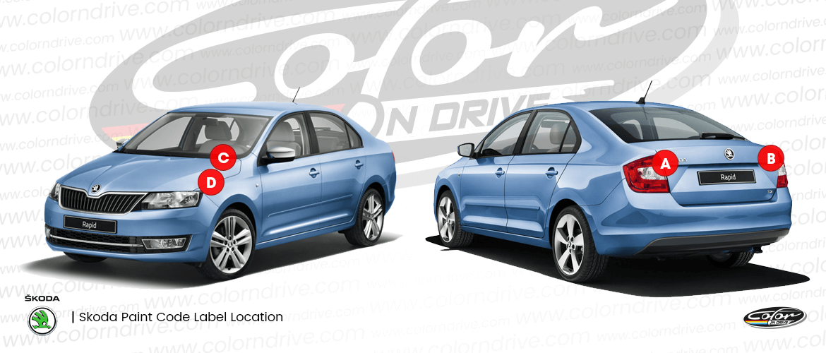 SKODAカラーコードラベル位置図